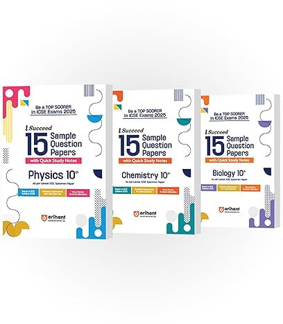 ICSE i-Succeed Sample Papers for Class 10th | Physics, Chemistry and Biology | Set of 3 books